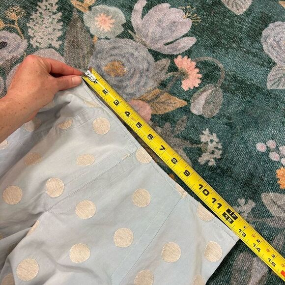 MaxMara Weekend Skirt Medium Blue Polka Dot Linen Blend Pleated A Line Flowy - Picture 12 of 15